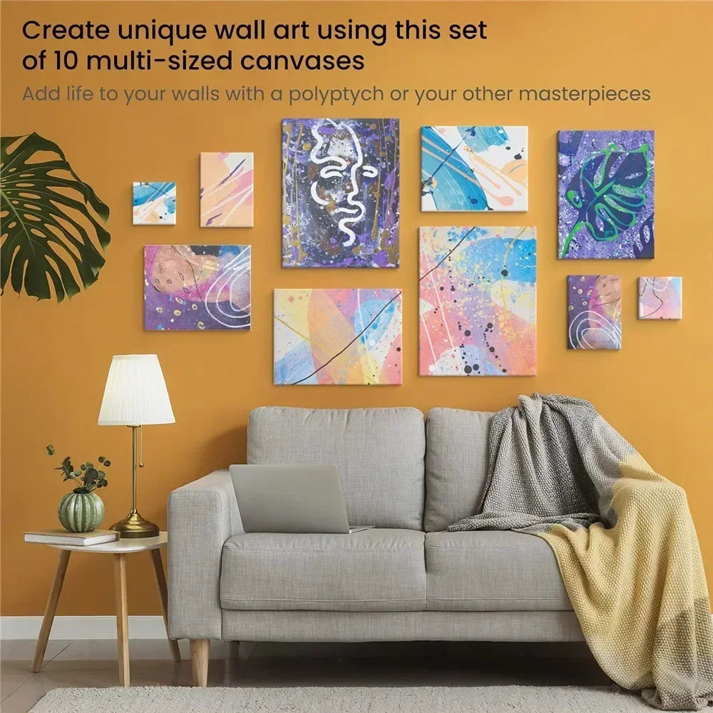 4pcs/pack Professional Stretched Canvas Primed White