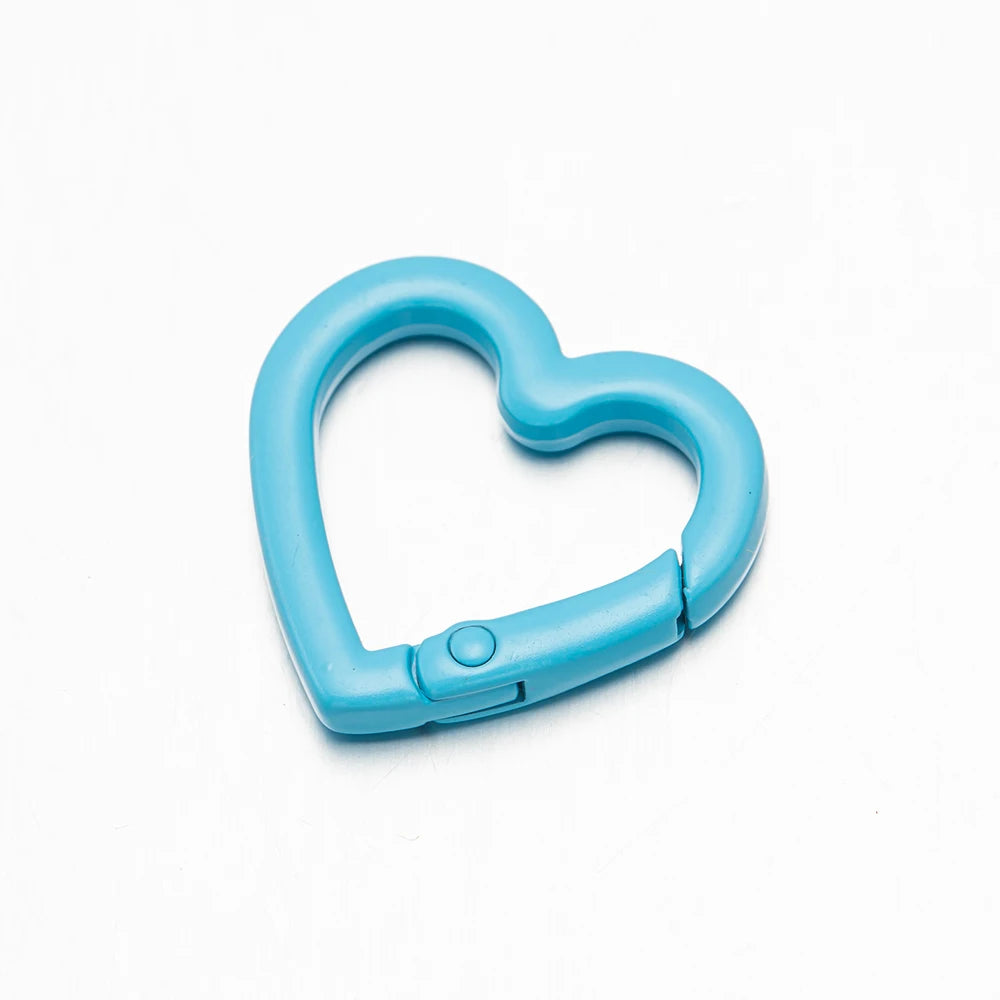5pc 21/25mm Heart Key Ring Snap Clip Trigger Spring Buckle for DIY Jewelry Carabiner Keychain Chain Hook Make Accessory Material