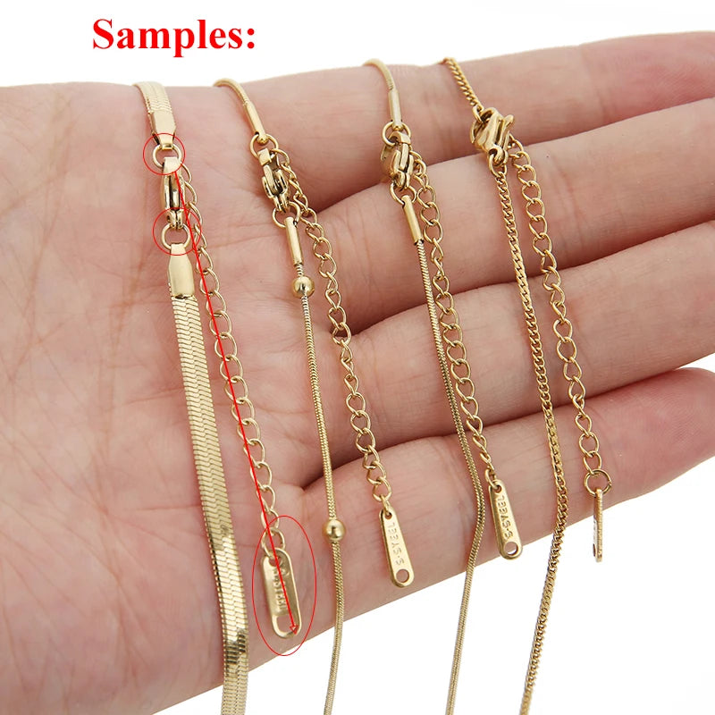 10pcs Stainless Steel Extension Chains with Lobster Clasps Connector Link