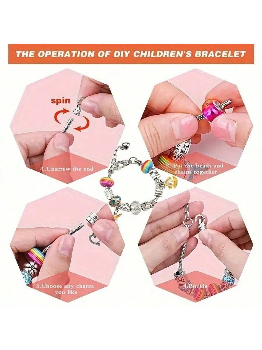 125pcs Girls Charm Bracelet Making Kit, Jewelry Making Supplies