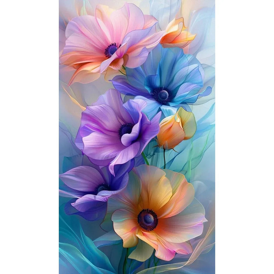 Diamond Painting Art DIY Beautiful Big Flower Diamond Mosaic Kit 5D Square Round Rhinestone Cross Stitch Home Wall Decor Gift