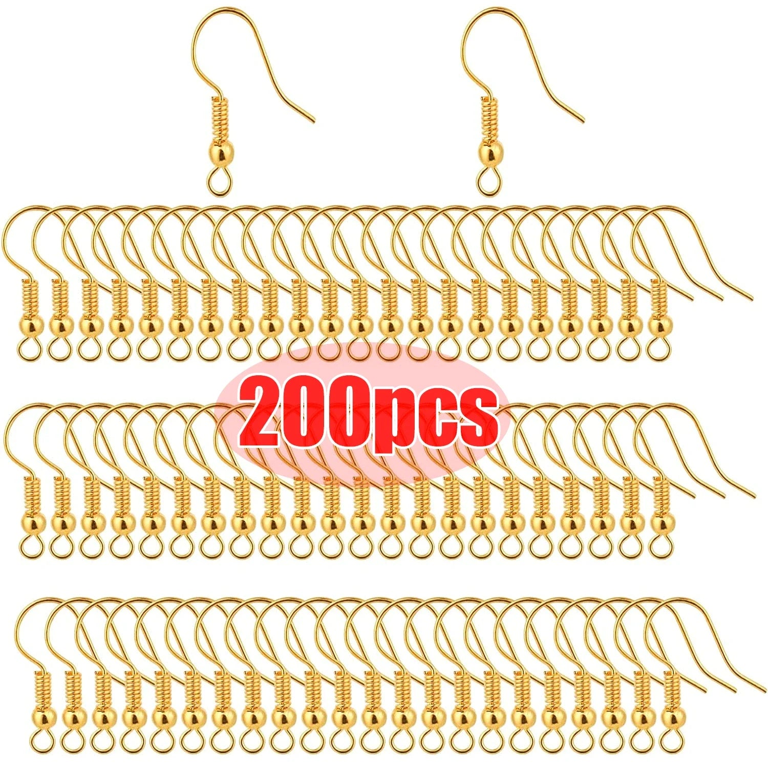 100/200pcs DIY Earring Clasps Hooks Stainless Steel Hypoallergenic for DIY jewlery