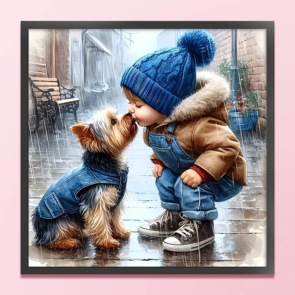 Full Embroidery ,Thread Printed Boy Cross Stitch Kit Art