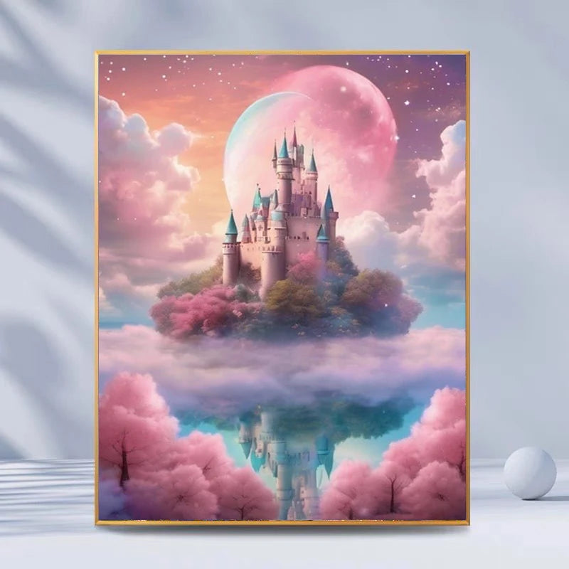 Fairy Dust Diamond Painting Castle Picture Square Diamond embroidery Landscape.