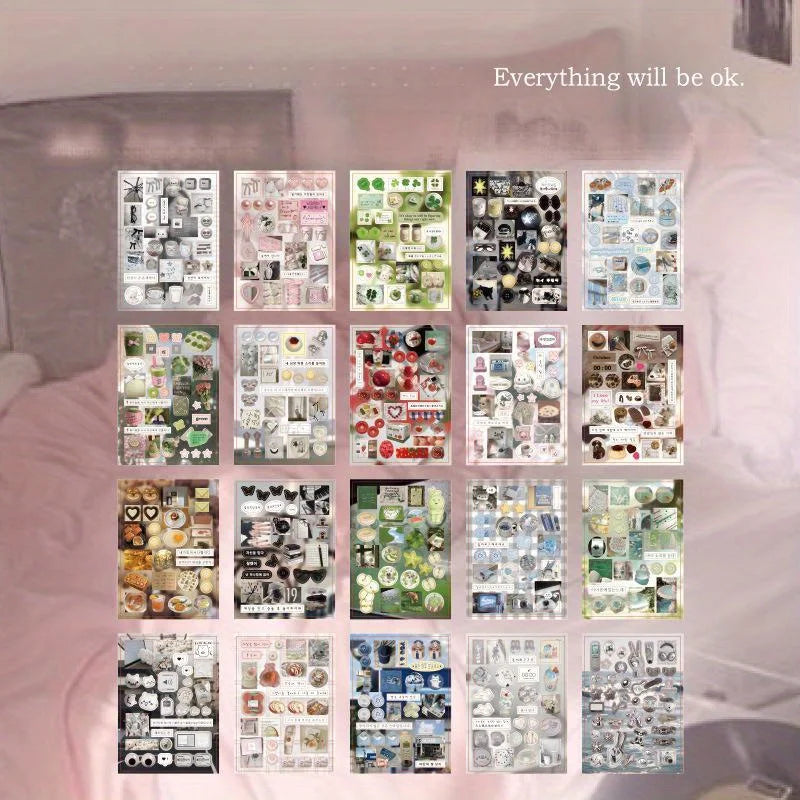 80pcs Vintage Die-Cut Sticker BookJunk Journals & DIY Crafting