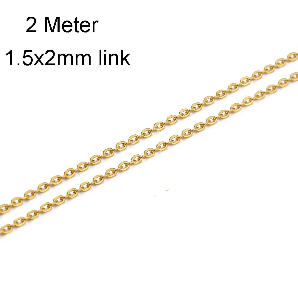 10 Meters Stainless Steel Chain,Gold&Steel Color Link for DIY Jewelry Making
