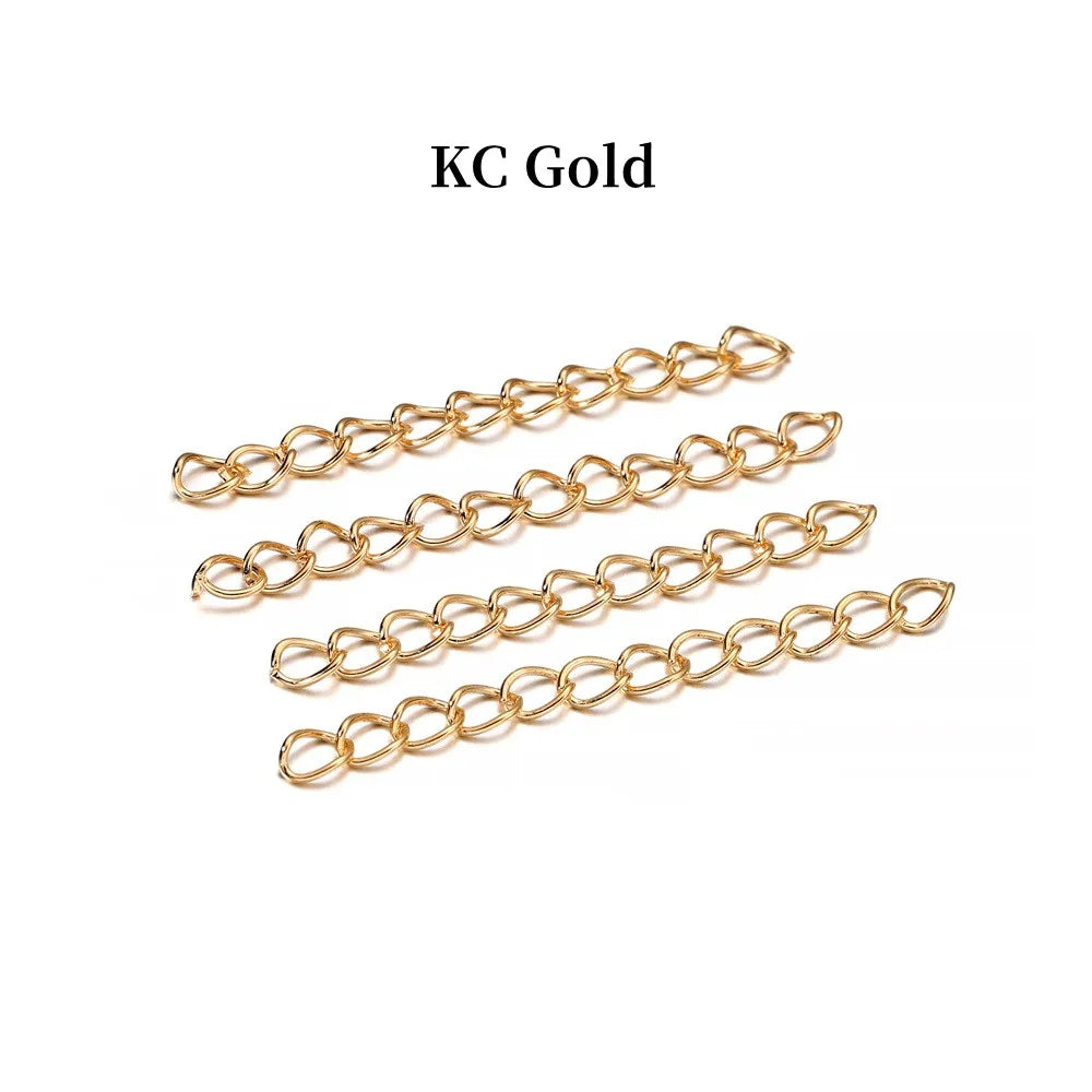 50-100pcs/lot 50mm 70mm  Necklace Extension Chain Bulk Bracelet Extended Chains Tail Extender