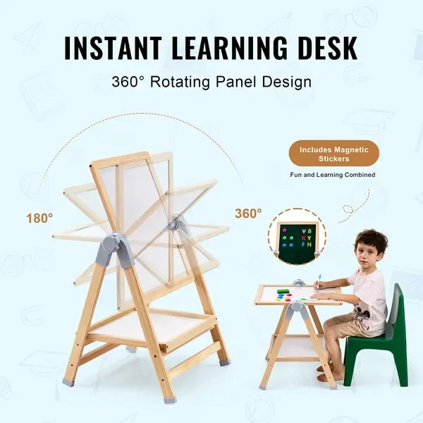 2-in-1 Kids Art Easel Double-Sided Magnetic, Whiteboard, Chalkboard