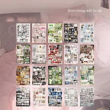 80pcs Vintage Die-Cut Sticker BookJunk Journals & DIY Crafting