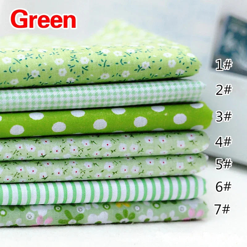 7pcs 25*25cm Square Crafts Cloth 100% Cotton Fabric Print Cloth