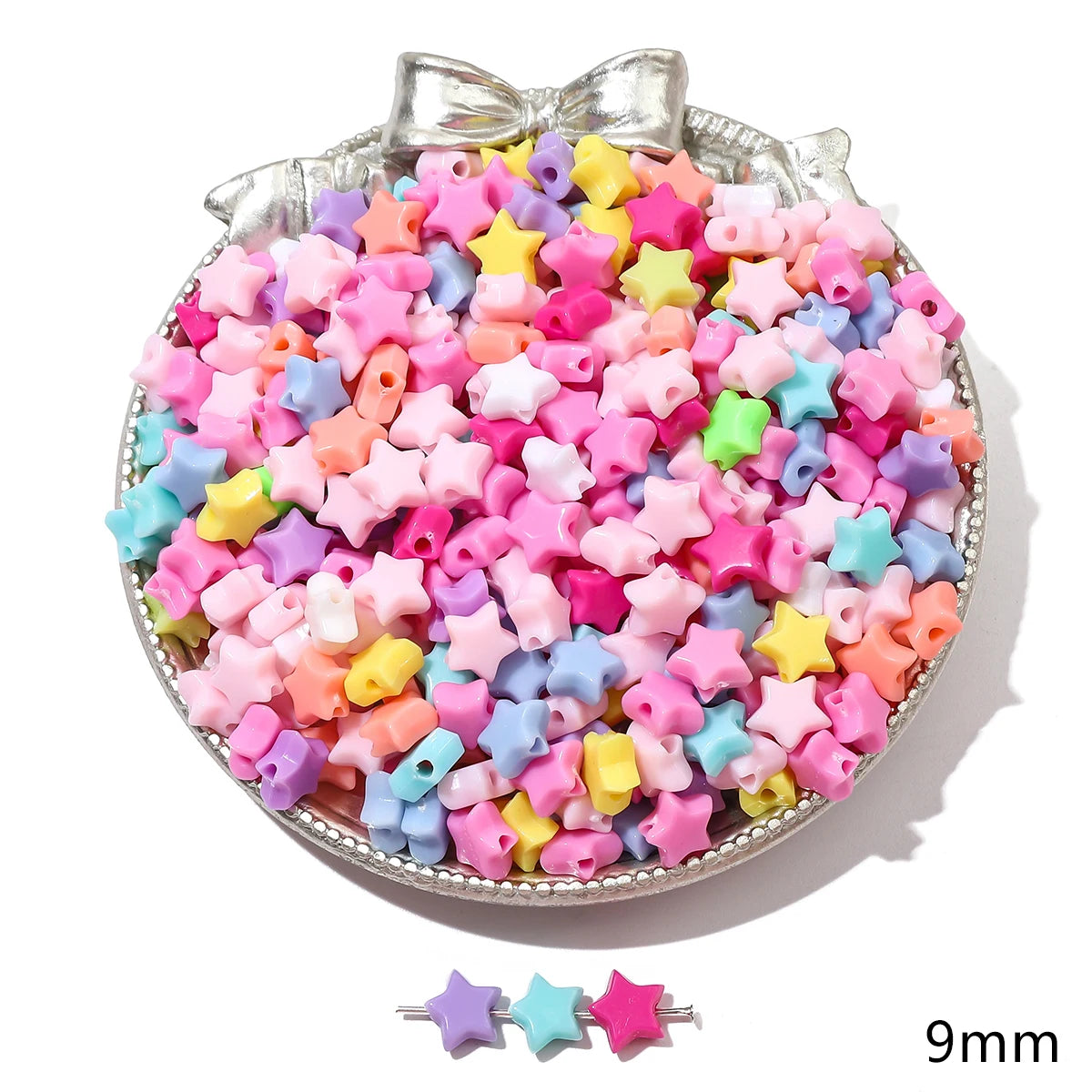 About 20-200Pcs acrylic solid colored beads, butterflies, pentagonal stars, love beads