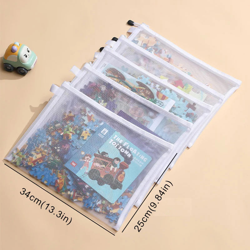 Mesh Zipper Pouch Clear Document Bag Toy storage bag small toy