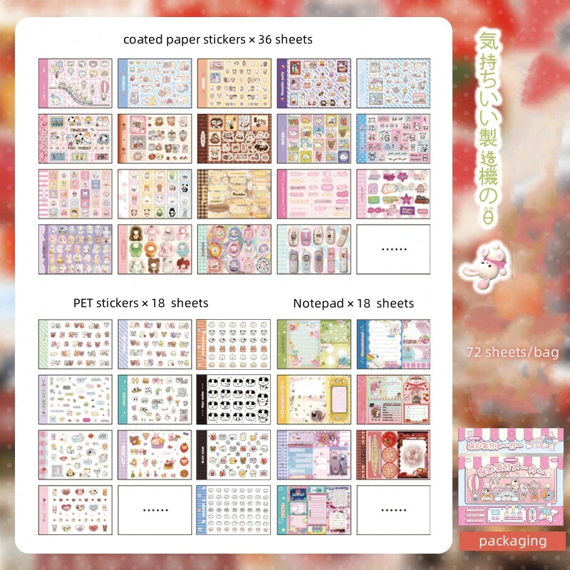 72Pcs/bag Good Mood Maker Cut Film Sticker Book