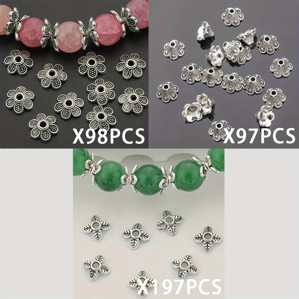 392pcs Alloy Bead Caps, Suitable As Materials for DIY Jewelry Making.