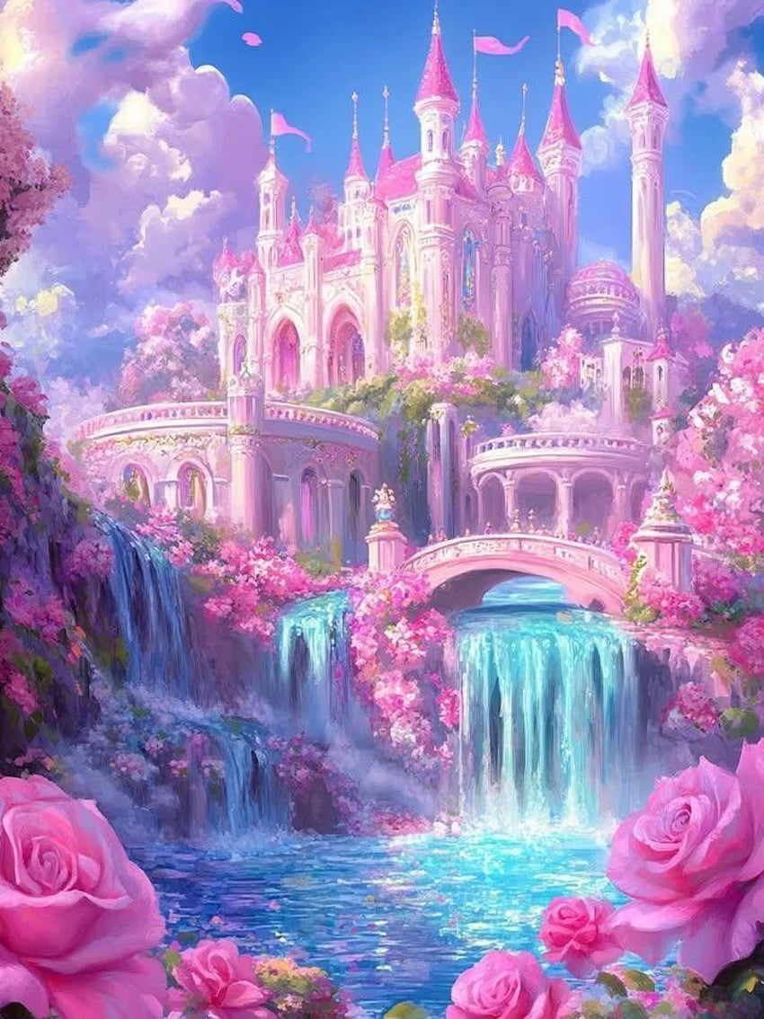 Fairy Dust Diamond Painting Castle Picture Square Diamond embroidery Landscape.