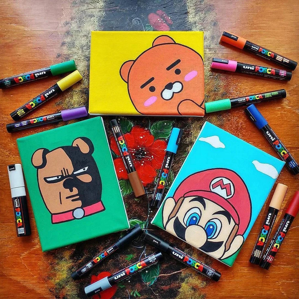 24 Color UNI Marker Pen Set Water-based Color