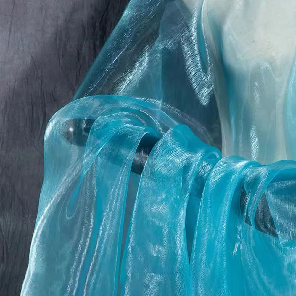 100X150cm Colorful Two-color Gradient Organza Mesh Fabric