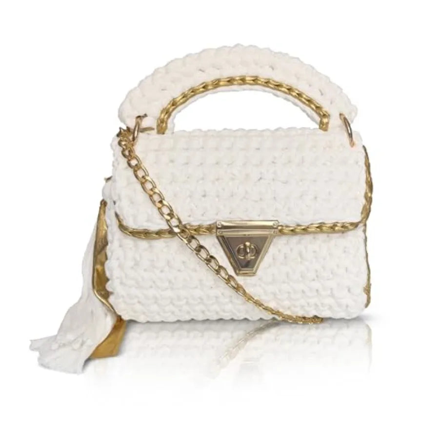 Evening Clutch Bag for Women, Handmade Crochet Wedding Party Purse, Small Flap Formal Crossbody Handbag Evening Clutch