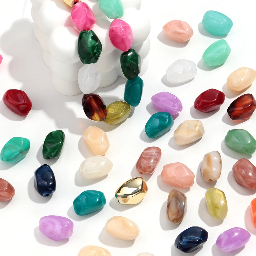20pcs Dual Color  Stone Shape Loose Spacer Beads for DIY Jewelry