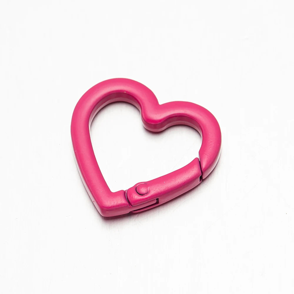 5pc 21/25mm Heart Key Ring Snap Clip Trigger Spring Buckle for DIY Jewelry Carabiner Keychain Chain Hook Make Accessory Material