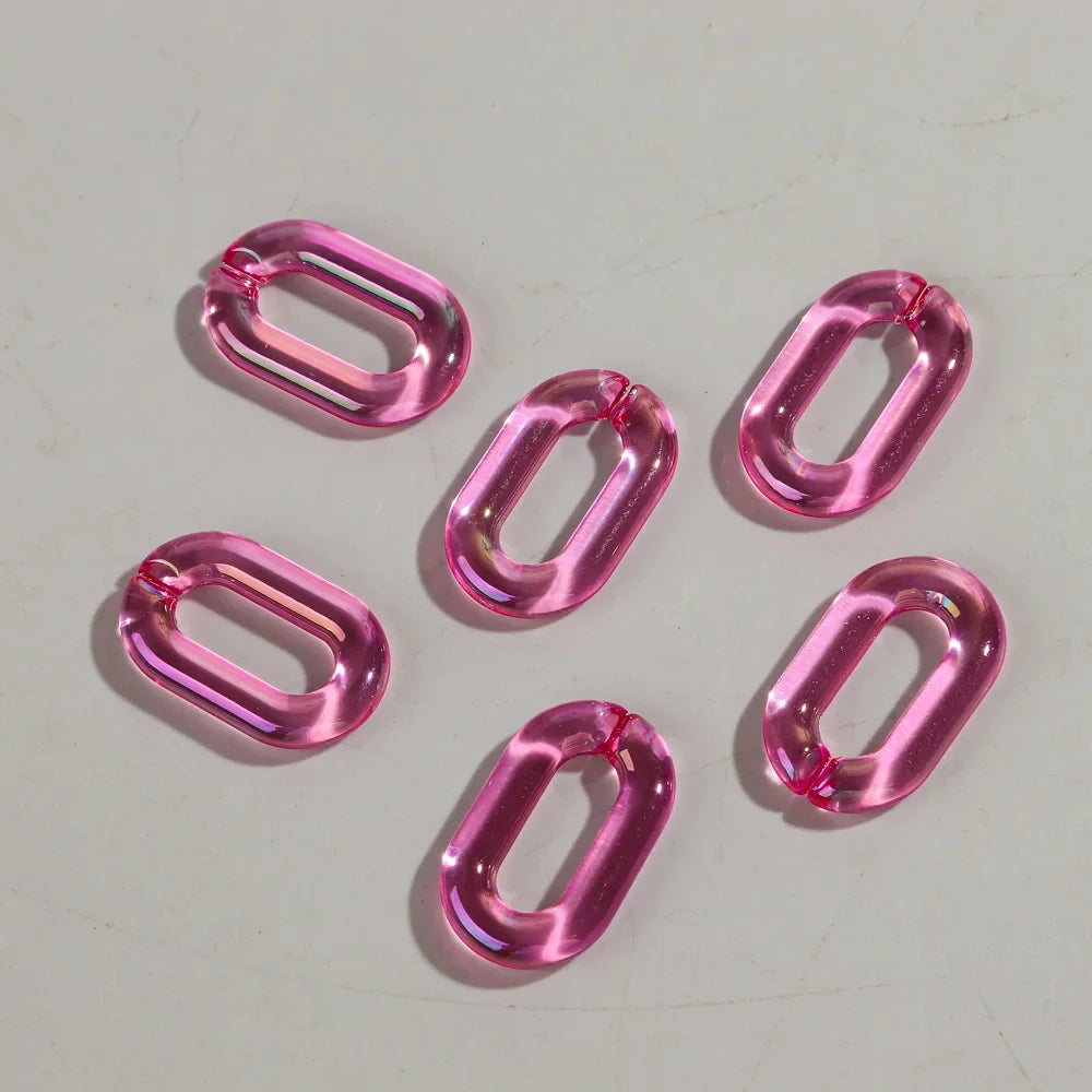 Colorful 20pc Transparent Oval LinkOval Link Chain Beads