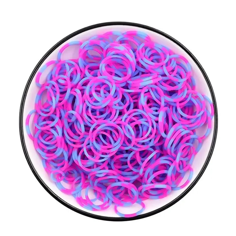 New Loom Rubber Bands Bracelet for Kids or Hair Rainbow Rubber Loom Bands