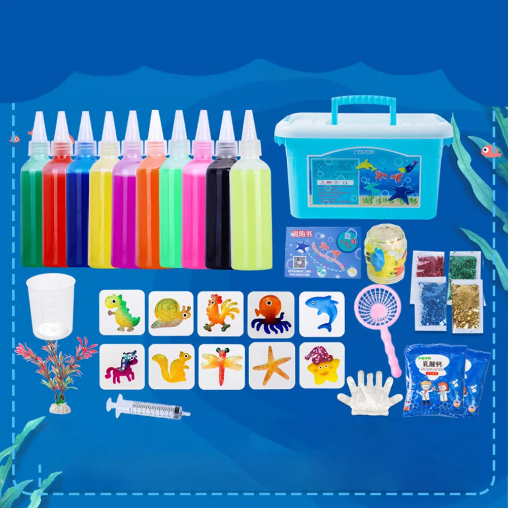 DIY Magic Water Kids Handmade Craft Painting Stickers Fairy Gel Ocean MoldEducation