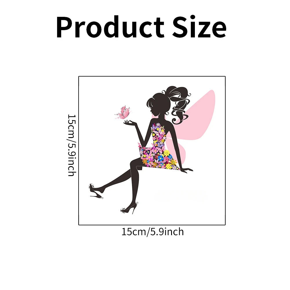 wall stickers switch Butterfly girl children's room, mural Self-adhesive Wall Decals