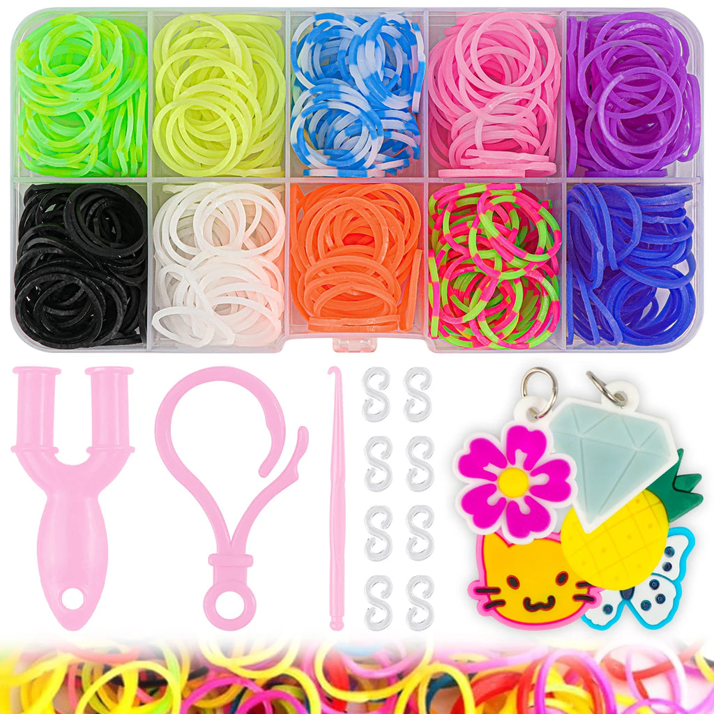 1Box Creative Colorful Loom Bands Set For  Elastic Bracelet Making Kit DIY