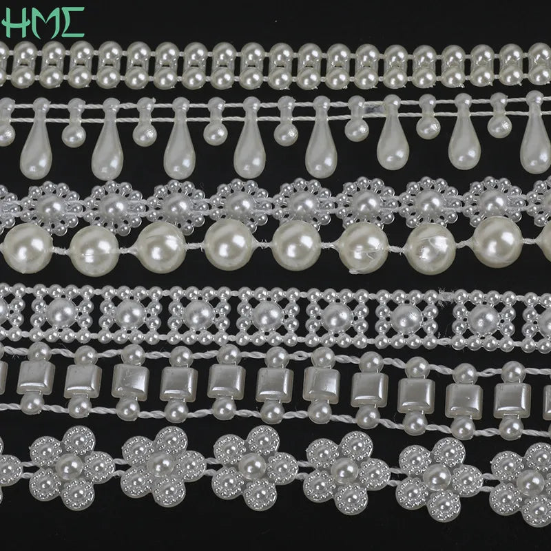 ABS Imitation Ivory Pearl Bead Chain Line Cord Thread Trim for DIY Wedding Party Decoration & Jewelry Findings Craft Accessories