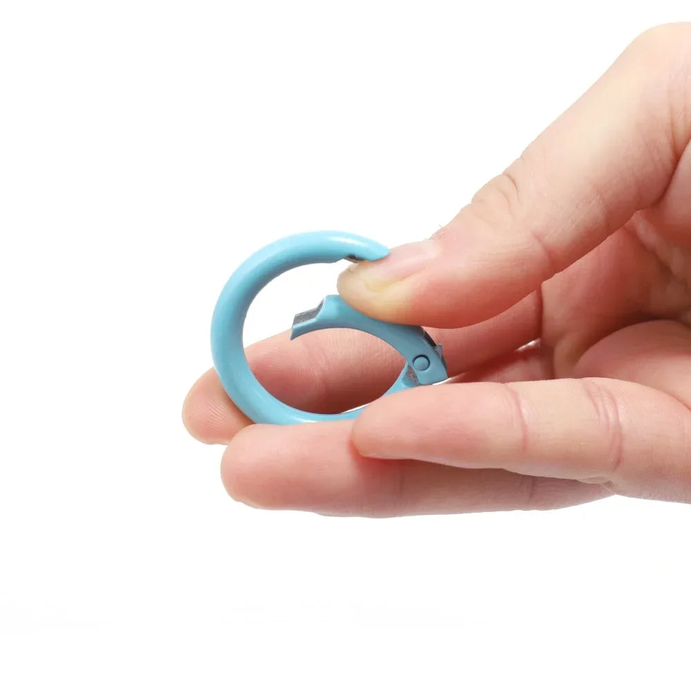 5Pcs/Lot 21 Colors Metal O Ring Spring Clasp Openable Round Carabiner Keychain Clips Hook