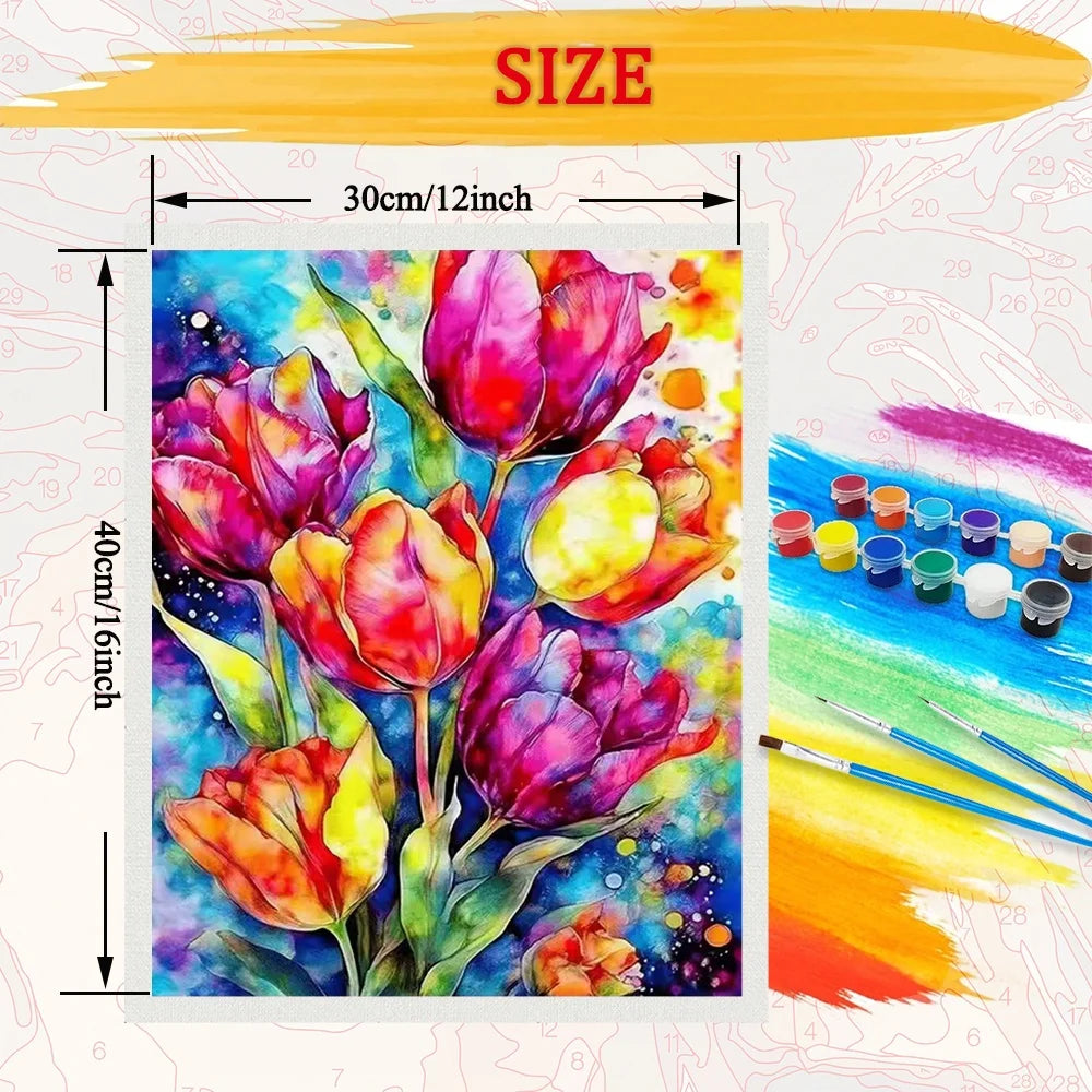 Tulip Paint By Numbers For Adult Flower