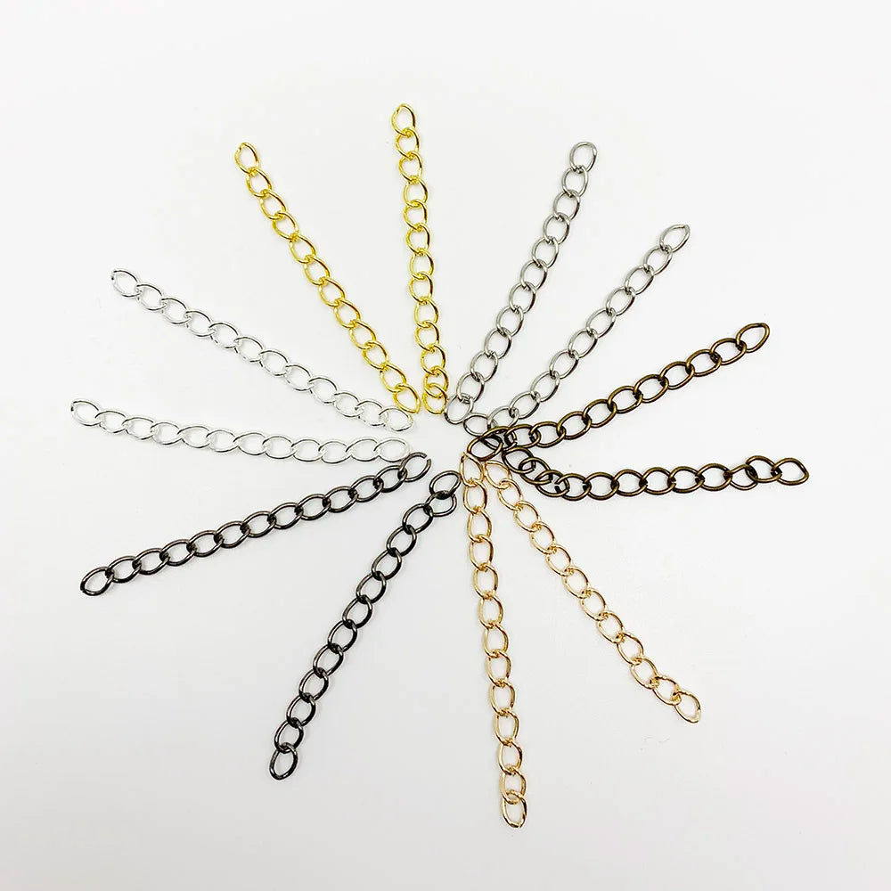 50-100pcs/lot 50mm 70mm  Necklace Extension Chain Bulk Bracelet Extended Chains Tail Extender