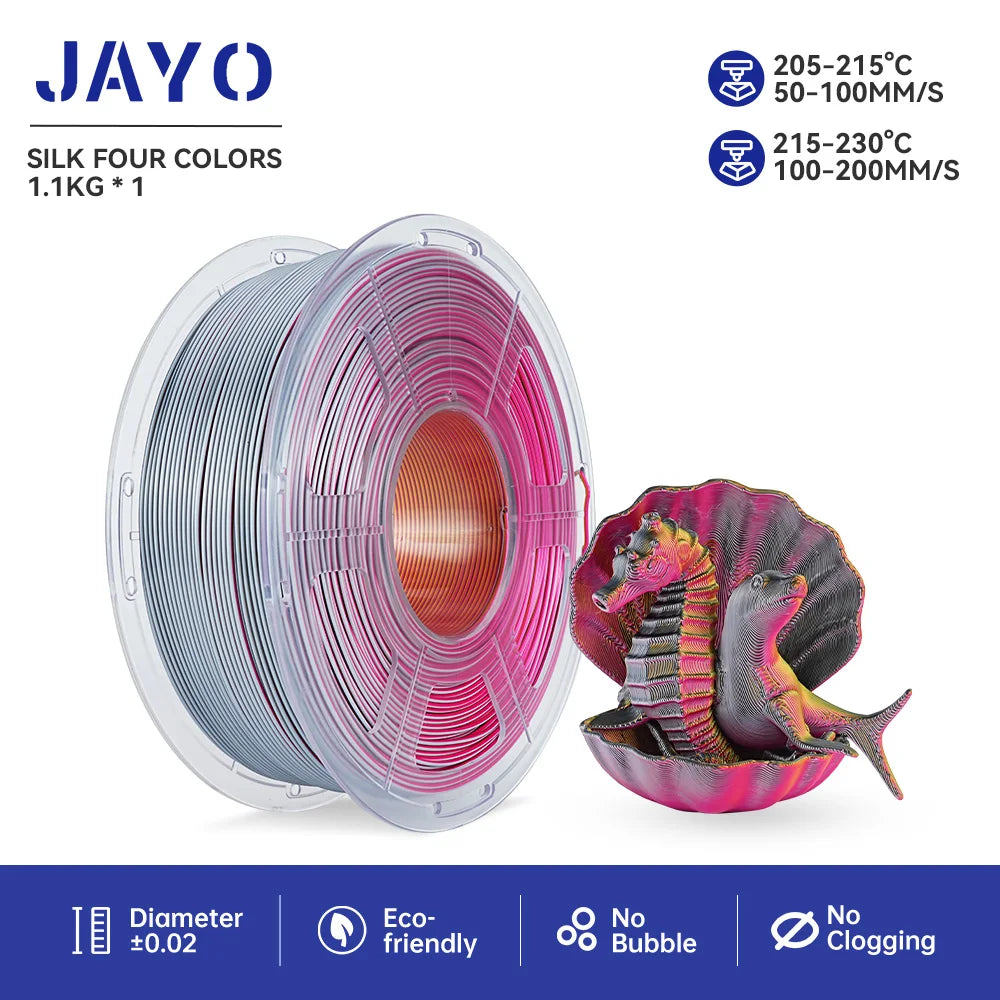 3D Printer Filament PLA+ SILK Four Colors 1.75mm Tolerances +/-0.02mm No bubbles FDM 3D Printer Materials DIY Gift