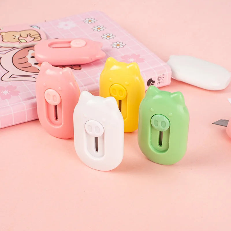 4pcs mini unboxing knives with retractable letter openers