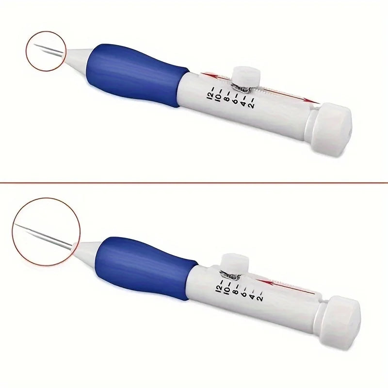 1PC Adjustable Magic Embroidery Pen Set with 3 Needles, Threader, Scissors,