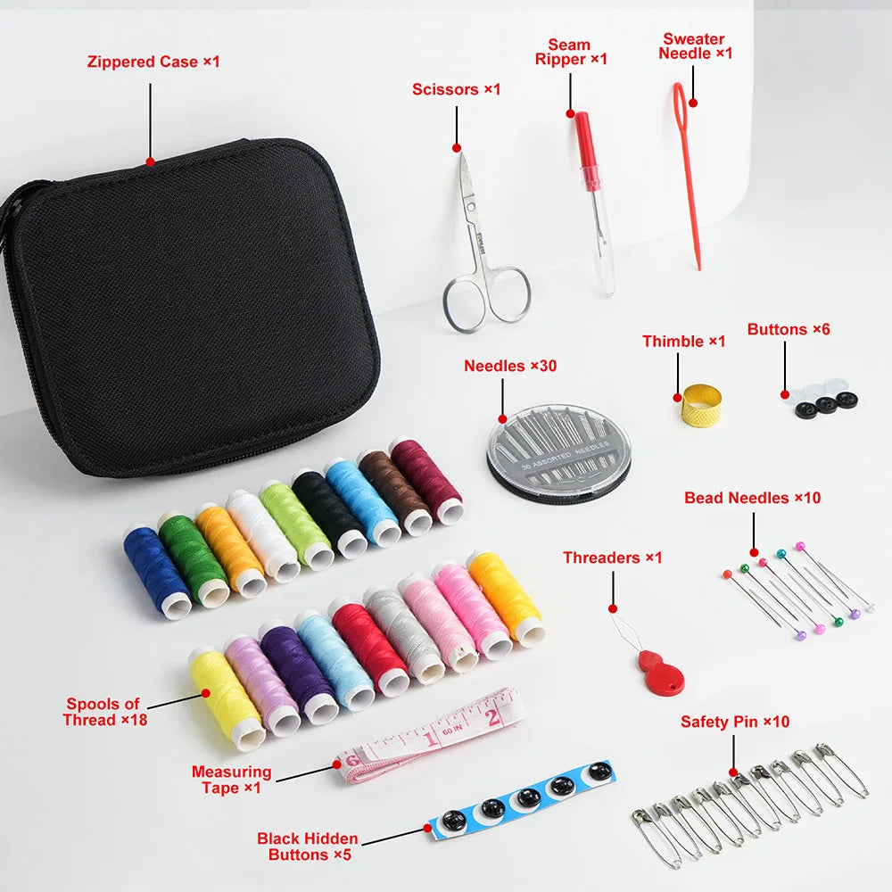 Mixed Color Canvas Sewing Kit - Portable, Mini