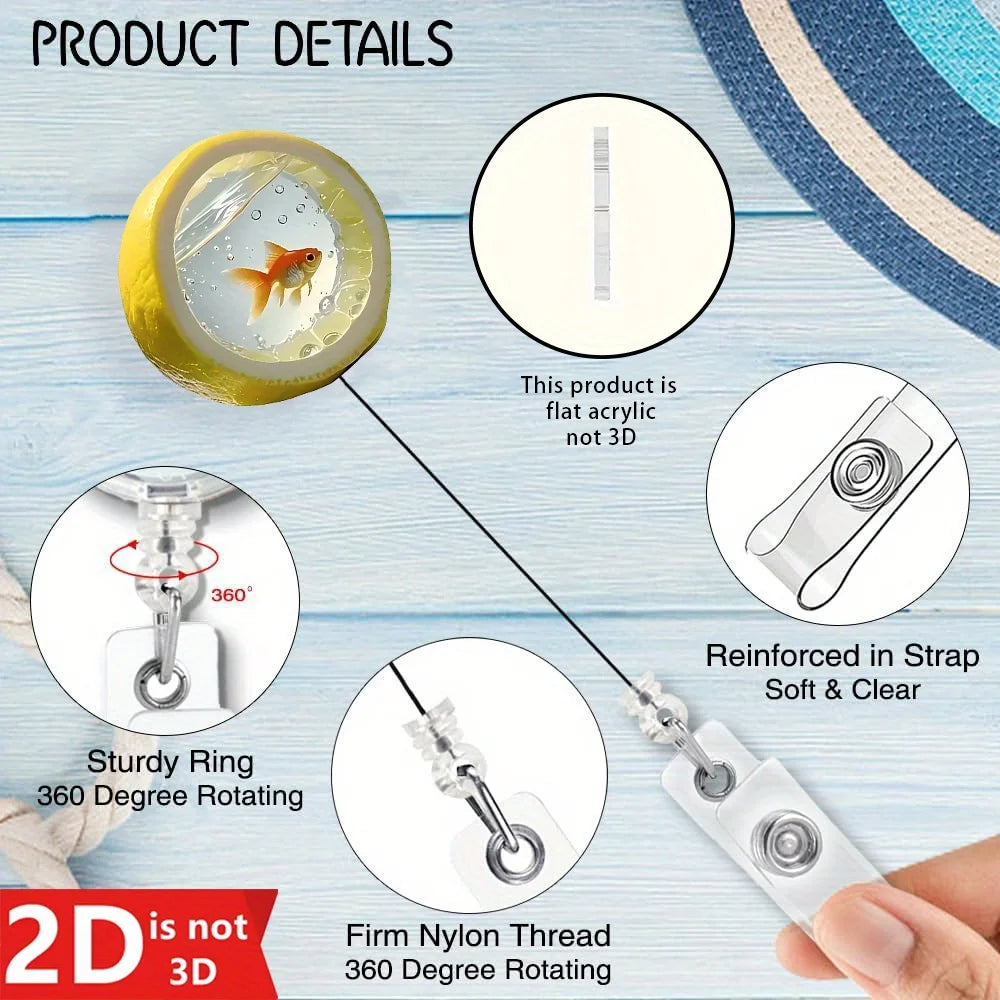 2D Creative Badge Reel - Expandable ID clip for nurses, teachers, and healthcare workers.