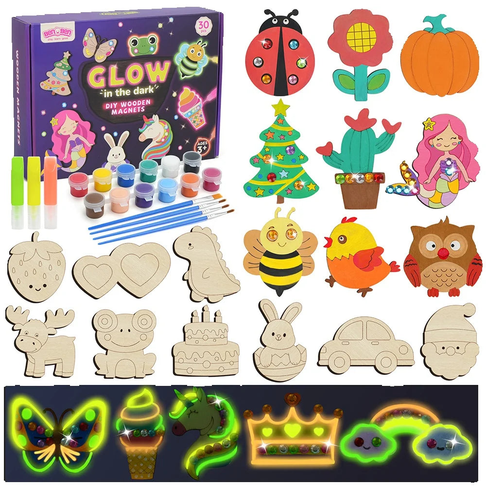 Birthday Giftss Wood Crafts Kit for Kids Glow in The Dark