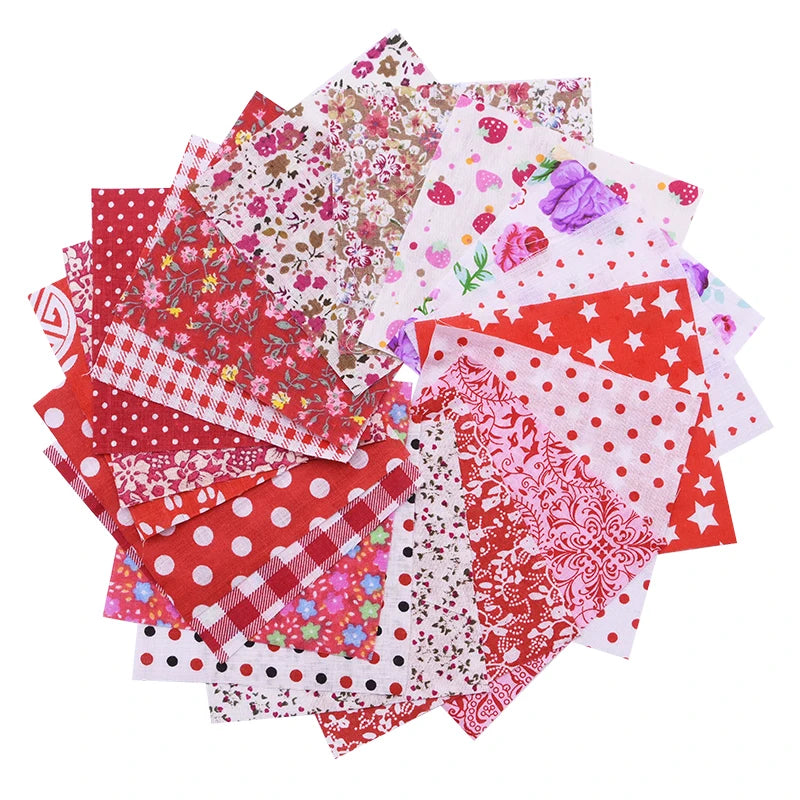 50Pcs 10x10cm Mixed Style Square Patchwork Cotton Fabric Cloth