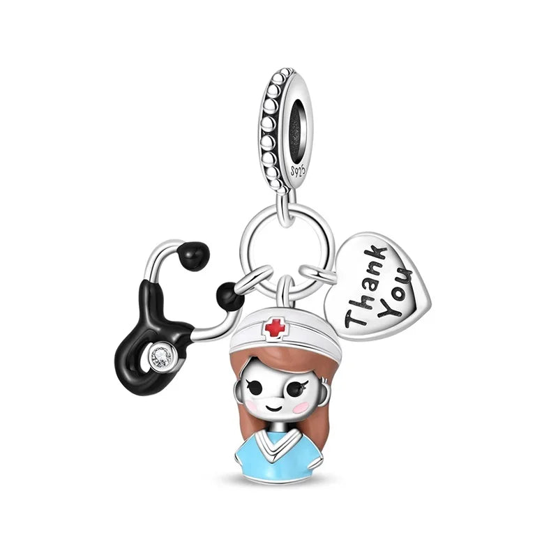 Original 925 Sterling Silver Charm Beads Medical Series