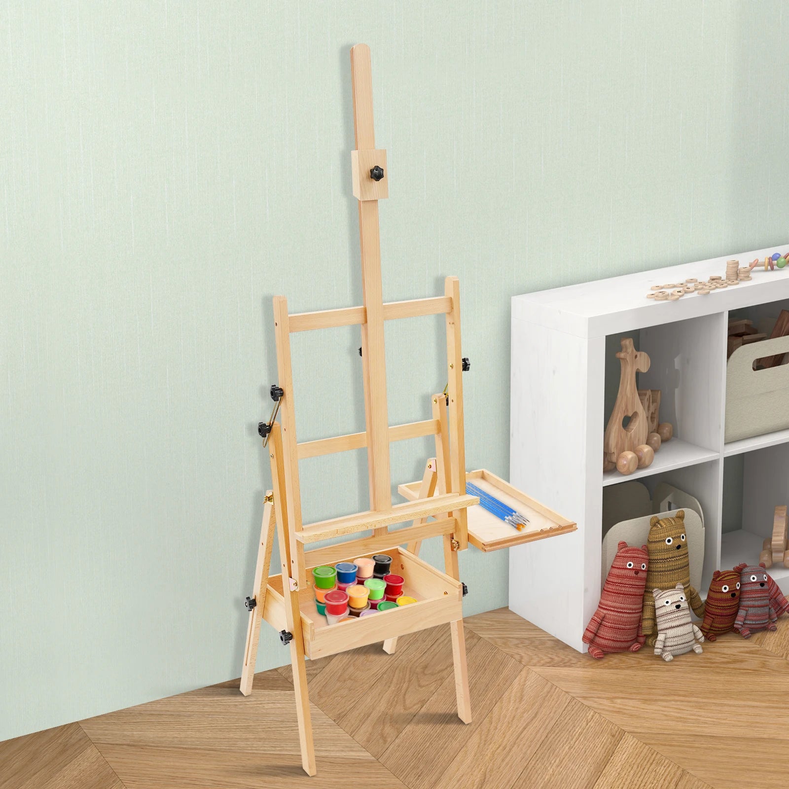 Foldable Easel Stand, with Storage Box and Tray, rfor Adults and Students