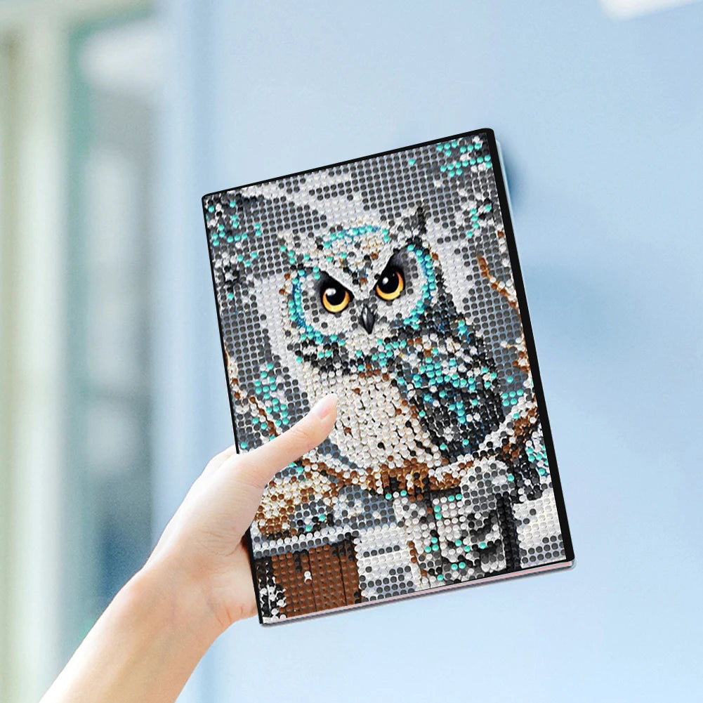 5D DIY Owl Diamond Art Painting Kit Crystal Notepad Sketchbook