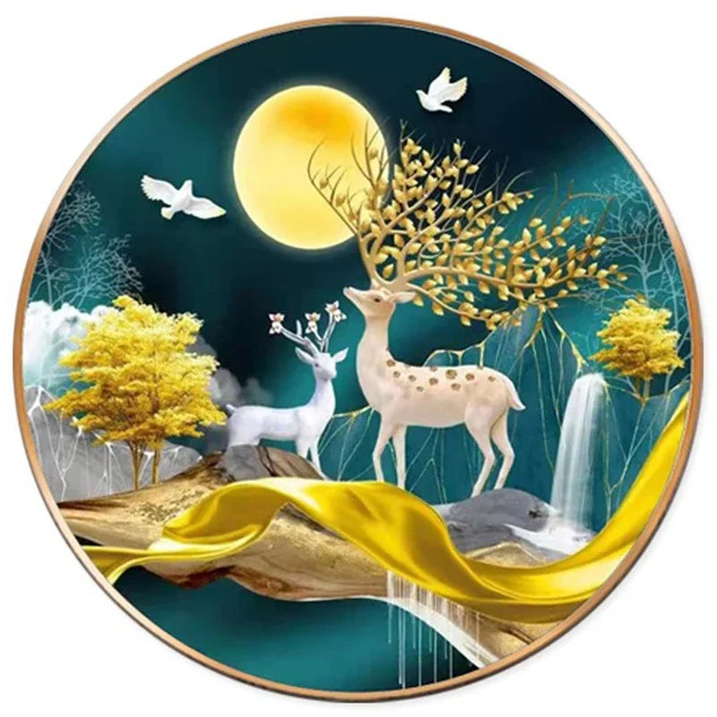 5D Diamond Painting Moonlight Elk DIY Diamond Art Embroidery Gift Office Living Room Home Decoration Diamond Cross Stitch Kits