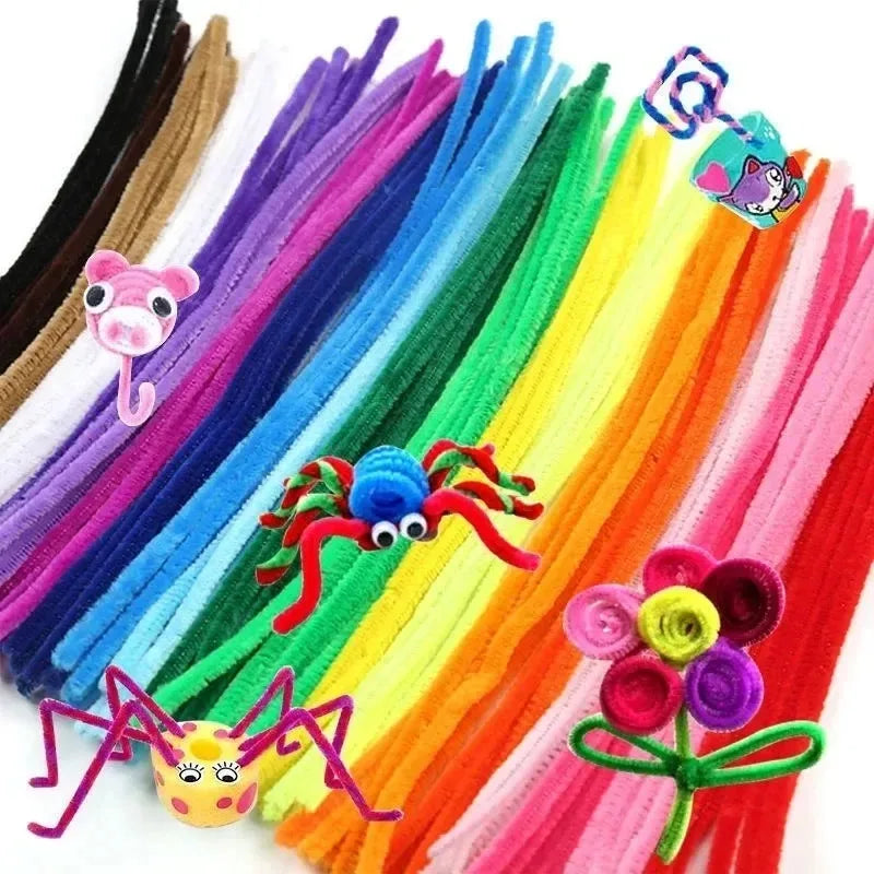 1000/10pcs Colorful Twisting fluffy Pipe Cleaners Stems