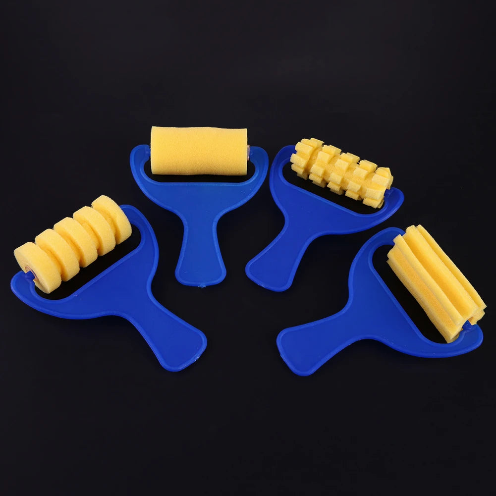 4Pcs Creative Kids Yellow Sponge Brushes