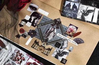 80pcs Vintage Die-Cut Sticker BookJunk Journals & DIY Crafting