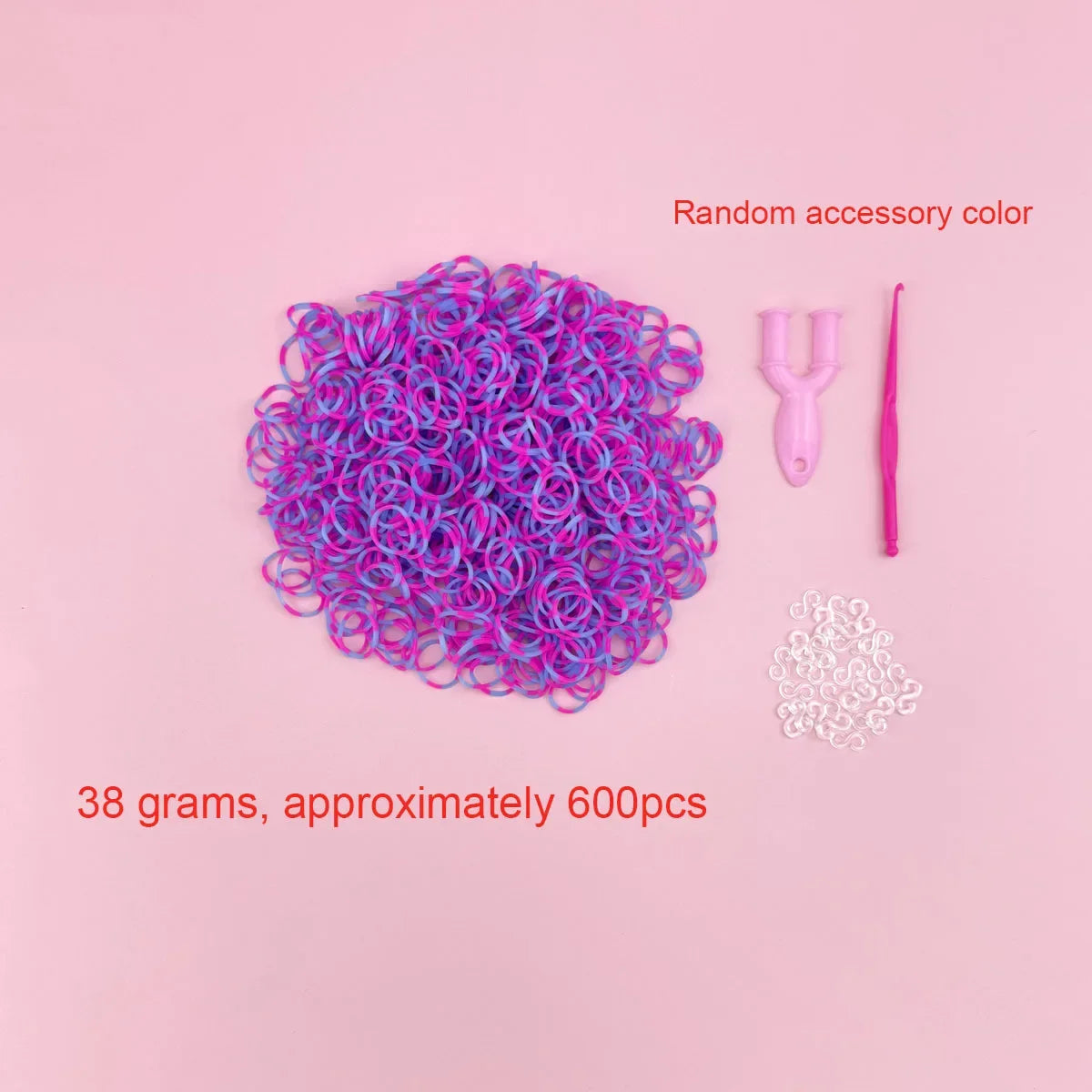 600Pcs Color Rubble Loom Bands Bracelets Kit Girl Gift DIY Jewelry Making