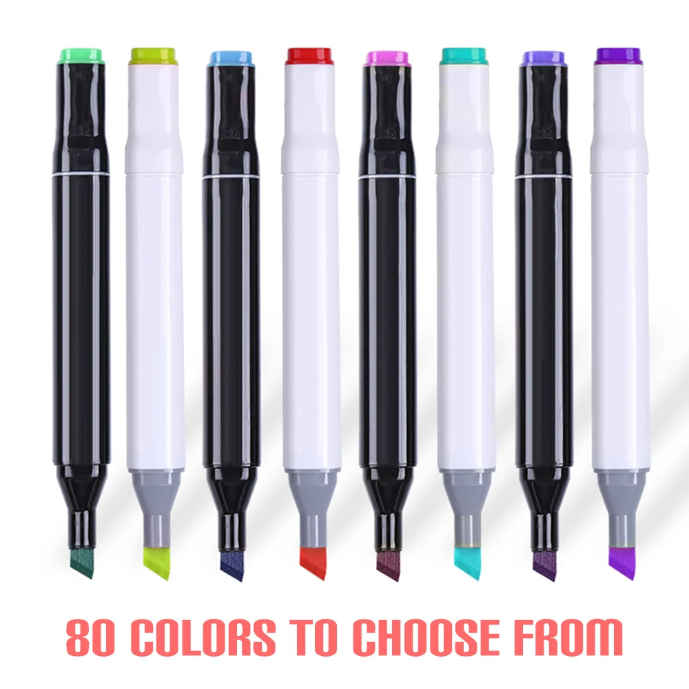 80 Markers Set, Mixed Color, Art Supplies.