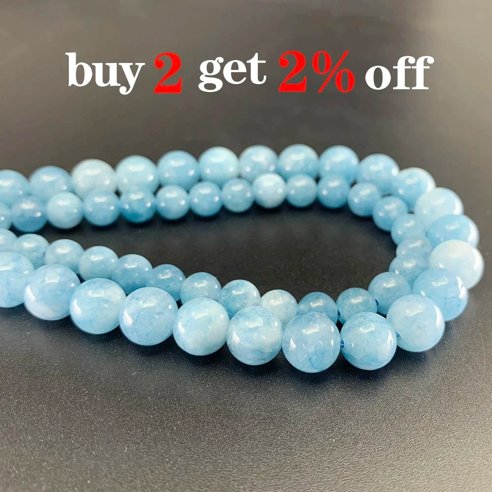 1 strand/lot 4/6/8/10/12mm Natural Aquamarin Agat Stone Beads